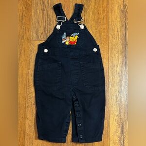 Vintage Disney Store Baby 6 Months Dark Blue Overalls Winnie the Pooh Tigger